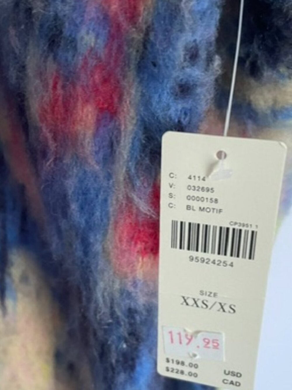 NWT-Anthropologie acrylic blend pullover, hooded, sweater-XS - Picture 2 of 5